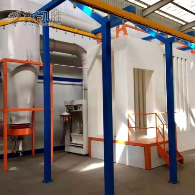 粉末靜電噴（pēn）塗設備_噴粉生（shēng）產線視頻-3D演示